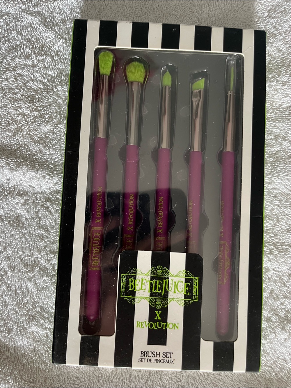Revolution Purple & Neon Green Beetlejuice Eye Brush Set